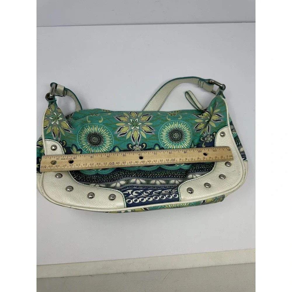 Vintage Y2K The Sak Leather Hobo Shoulder Bag Boho Floral Beaded Z0